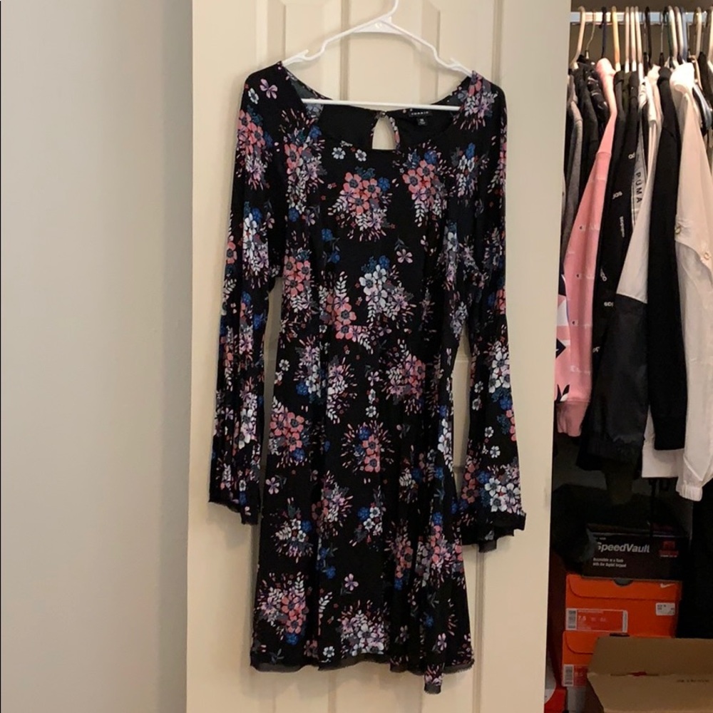 Torrid Floral Bell Sleeve Mini Dress Hippie Boho